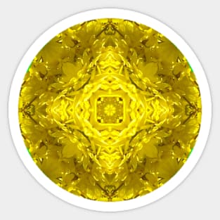 Golden Petal Circle Design Sticker